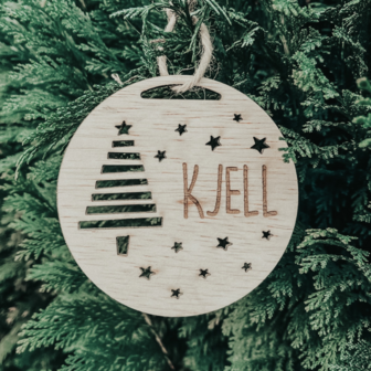 Houten kerstbal Kjell