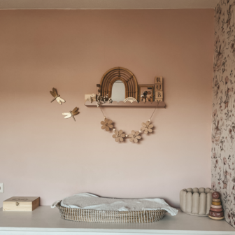 Houten Bloemen slinger met naam