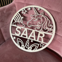 Houten naambord - Unicorn met naam