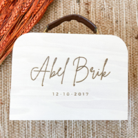 Houten koffertje met naam